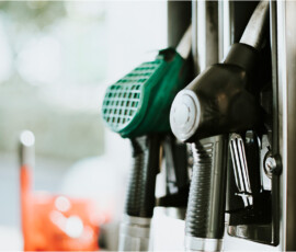 Car parking in gas fuel station - car energy transportation concept